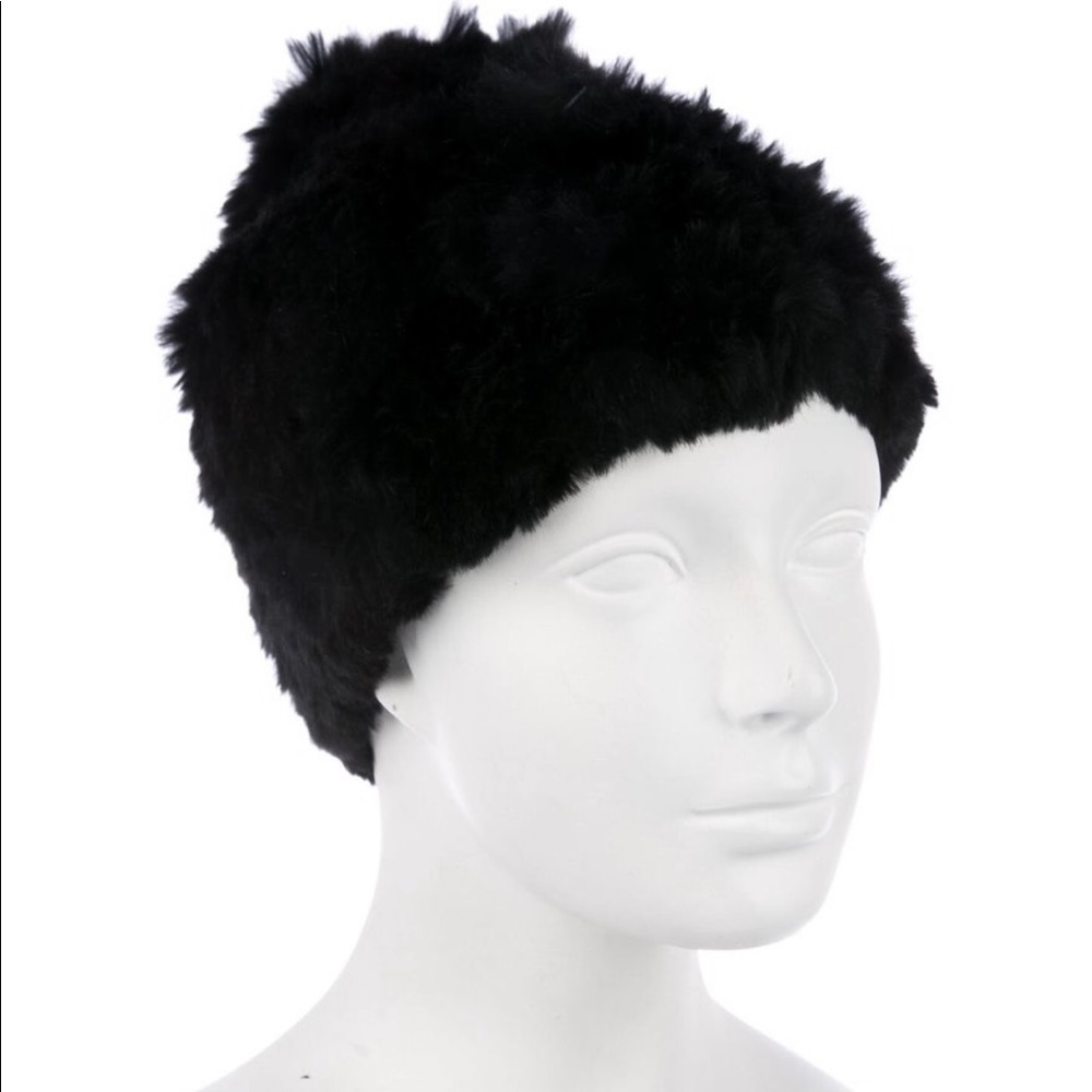 Adrienne Landau Rabbit Fur Beanie